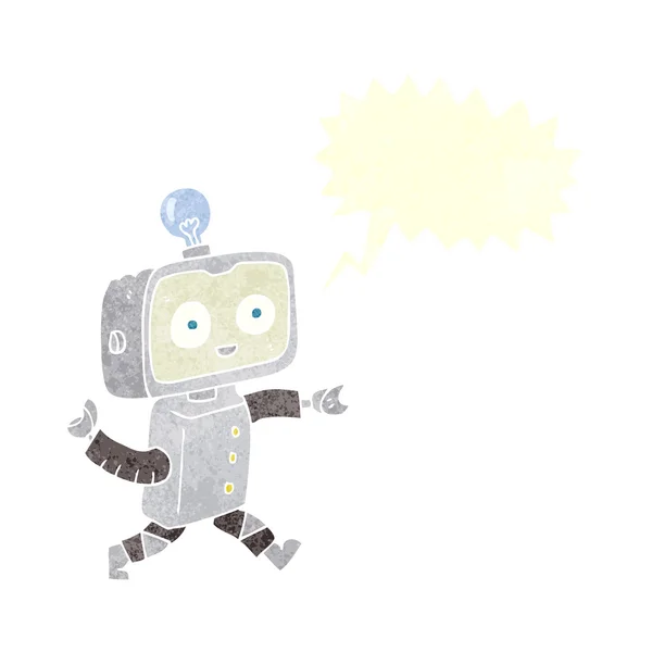 Android robot pointing at invisible — Stock Vector