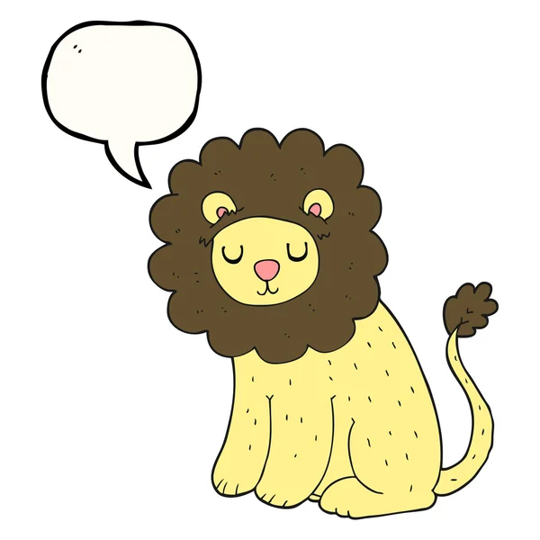 吹き出し漫画かわいいライオン — ストックベクタ