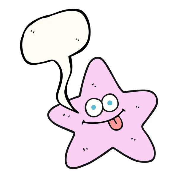 Fala bolha desenho animado estrela do mar — Vetor de Stock