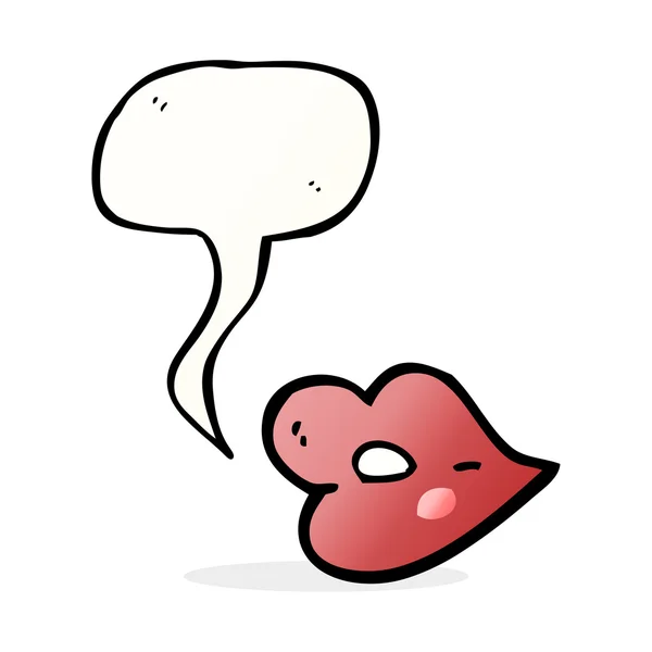 Lábios de desenhos animados com bolha de fala — Vetor de Stock