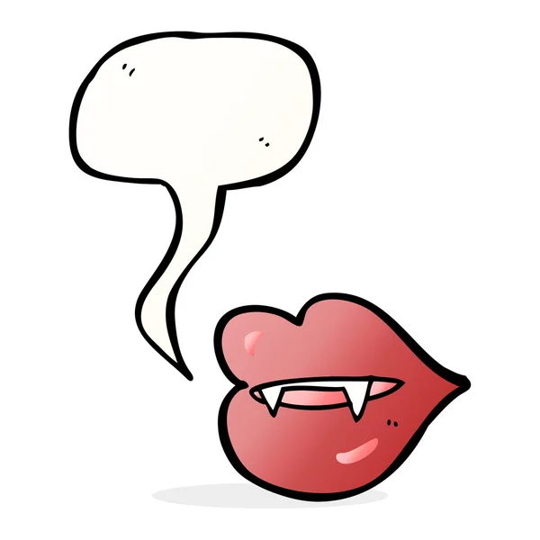 Cartoon vampire fangs with speech bubble — Stock Vector