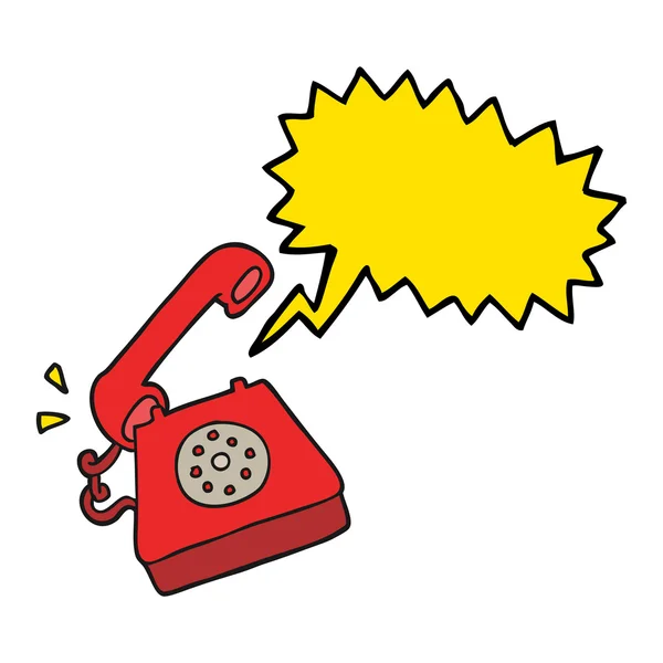Sprechblase Cartoon klingelt Telefon — Stockvektor