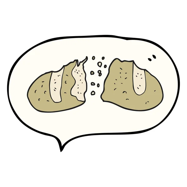 Speech bubble cartoon loaf of bread — Stock Vector