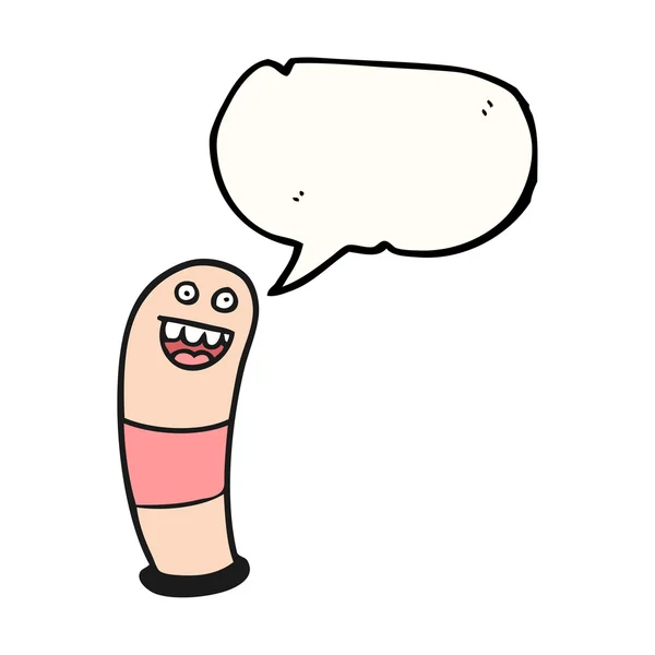 Speech bubble cartoon worm — Stock Vector