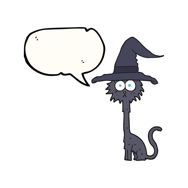 Pratbubbla cartoon halloween katt — Stock vektor