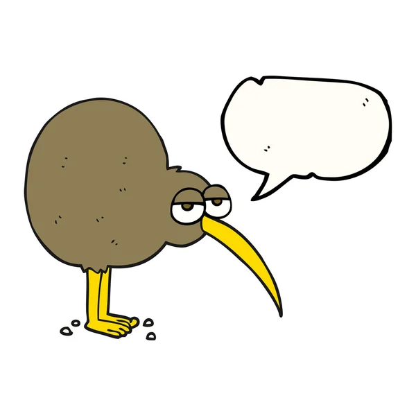 Speech bubble cartoon kiwi — Stock Vector