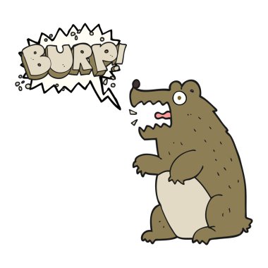 konuşma kabarcık karikatür ayı geğirme