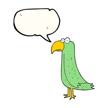 konuşma kabarcık karikatür papağan