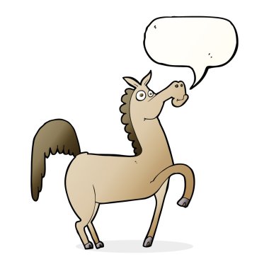 Konuşma baloncuklu komik çizgi film atı