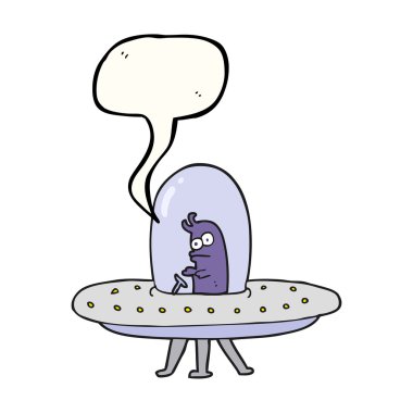 konuşma kabarcık karikatür uçan daire