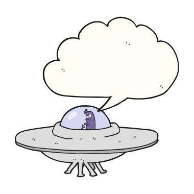 konuşma kabarcık karikatür uçan daire