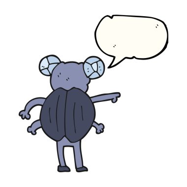 konuşma kabarcık karikatür işaret eden böcek