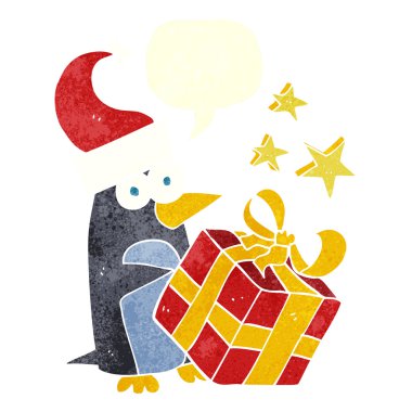 serbest el çekilmiş retro karikatür Noel 