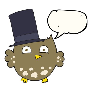 konuşma kabarcık karikatür Kukumav silindir şapka