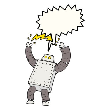 konuşma kabarcık karikatür robot