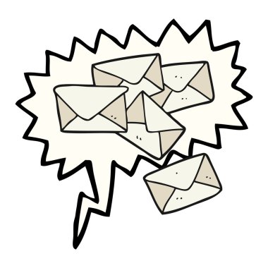 konuşma kabarcık karikatür mektup