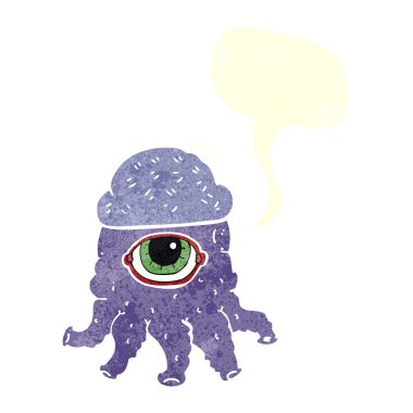 çizgi film uzaylı kafası düşünce ile 