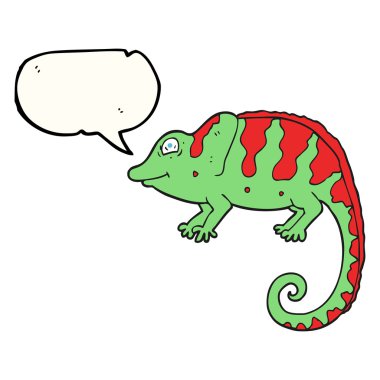 konuşma kabarcık karikatür bukalemun