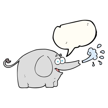 konuşma balonu çizgi film fil su oyuncak