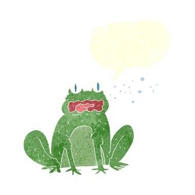 FreeHand retro karikatür geğirme kurbağa