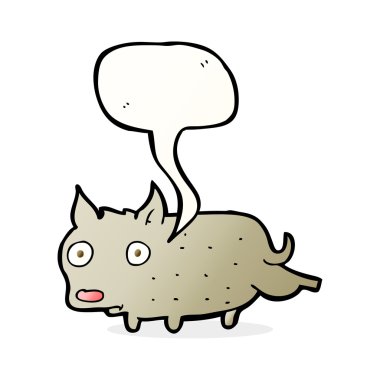 küçük köpek cocking bacak konuşma balonu ile çizgi film