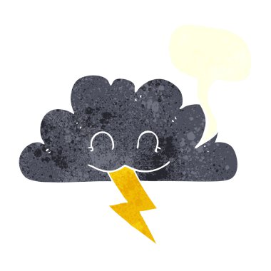 FreeHand retro karikatür fırtına bulutu