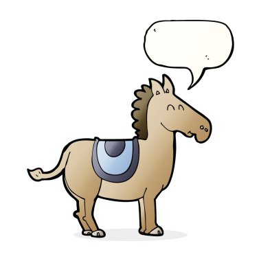 Konuşma baloncuklu çizgi film eşeği