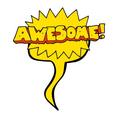 Harika konuşma kabarcık karikatür Not