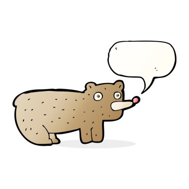 Konuşma baloncuklu komik çizgi film ayısı