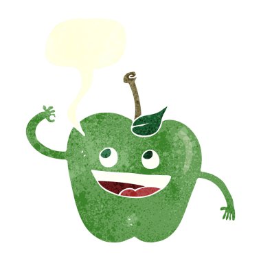 FreeHand retro karikatür elma