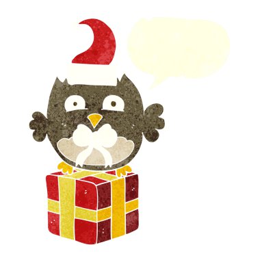 FreeHand retro karikatür Noel baykuş