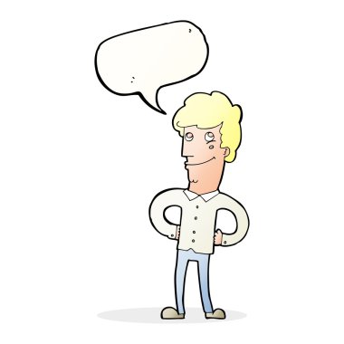 çizgi film mutlu adam konuşma baloncuğu ile