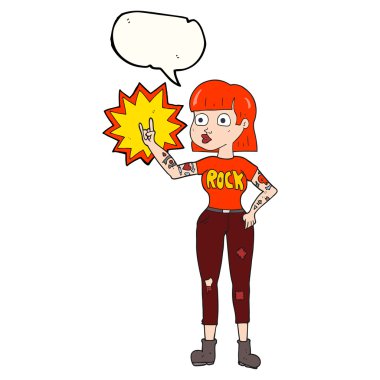 konuşma kabarcık karikatür kaya kız