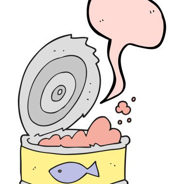 konuşma kabarcık karikatür ton balığı konservesi