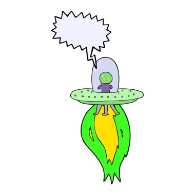 konuşma kabarcık karikatür uçan daire