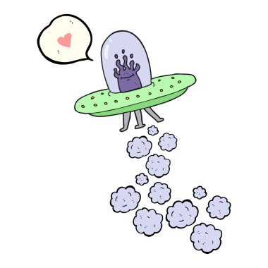 konuşma kabarcık karikatür uçan daire