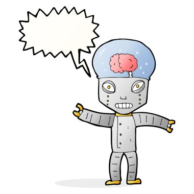 Konuşma baloncuklu komik robot.