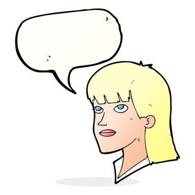 çizgi film ciddi kadınla konuşma balonu