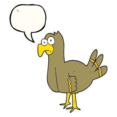 konuşma kabarcık karikatür kuş