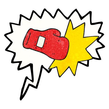 konuşma dokulu kabarcık karikatür Boks eldiveni