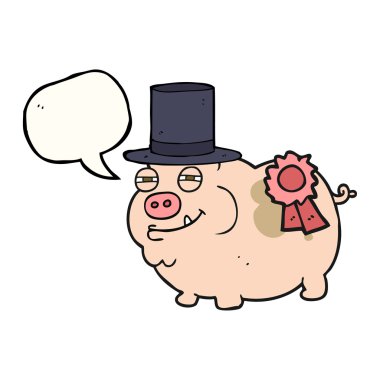 konuşma balonu çizgi film Ödülü kazanan domuz