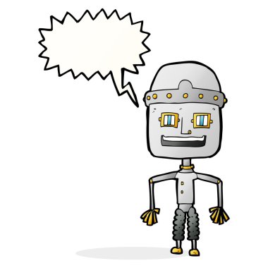 Konuşma baloncuklu komik robot.