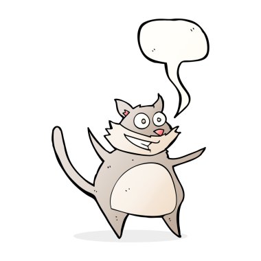 Konuşma balonlu komik çizgi film kedisi