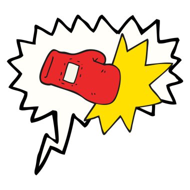 konuşma kabarcık karikatür Boks eldiveni