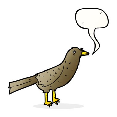 Konuşma baloncuklu çizgi film kuşu