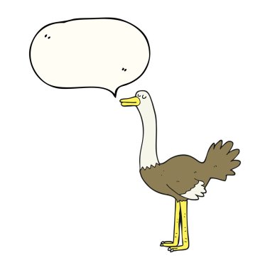 konuşma kabarcık karikatür devekuşu