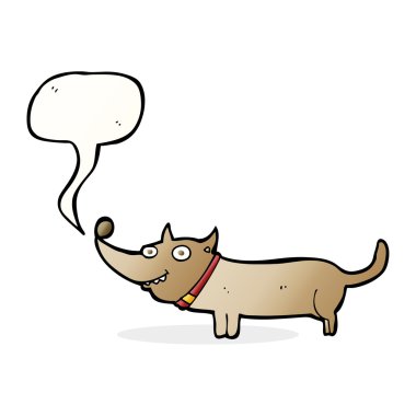 çizgi film mutlu köpek konuşma balonu ile