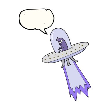 konuşma kabarcık karikatür uçan daire