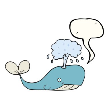 su spouting konuşma kabarcık karikatür balina