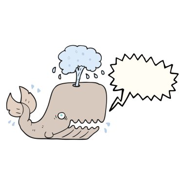 su spouting konuşma kabarcık karikatür balina